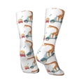 thumbnail image 3 of Goofa Animals in Transport Printed Men's Crew Socks, Soft Durable Breathable Moisture-Wicking with Odor Control Cotton socks, 3 of 9