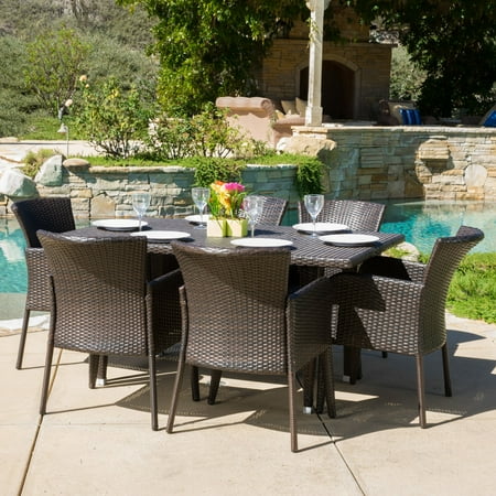 Rio De Janeiro Wicker 7 Piece Rectangular Patio Dining