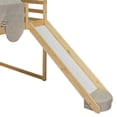 thumbnail image 2 of Harper & Bright Designs Low House Loft Bed with Slide and Storage Shelves, Wood Twin Playhouse Loft Bed Frame with Tent & Stairs, Twin Storage Bed for Boys Girls, Natural, 2 of 20