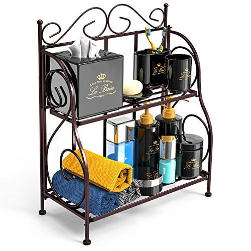 Bathroom Countertop Organizer, F-color 2 Tier Foldable ...