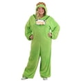 thumbnail image 4 of Plus Size Oscar the Grouch Costume Onesie for Adults, 4 of 7