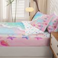 thumbnail image 5 of Manfei Blue Ocean Waves Zipper Twin Comforter Sets with Fitted Sheet and 2 Pillowcases,Pink Sand Zipper Bedding Set,Colorful Stars Reversible,4pcs, 5 of 8