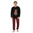 thumbnail image 2 of Hirigin Matching Christmas Pajamas For Family Elk Print Long Sleeve Shirt and Plaid Pants Set Loungewear Soft Sleepwear, 2 of 5