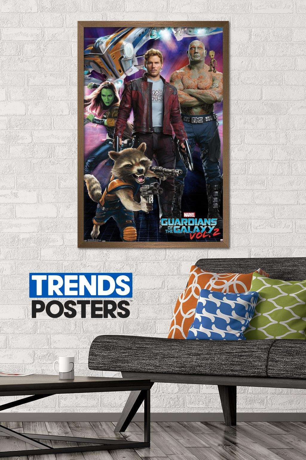 Marvel Cinematic Universe - Guardians of the Galaxy 2 - Group Wall Poster, 22.375" x 34", Framed
