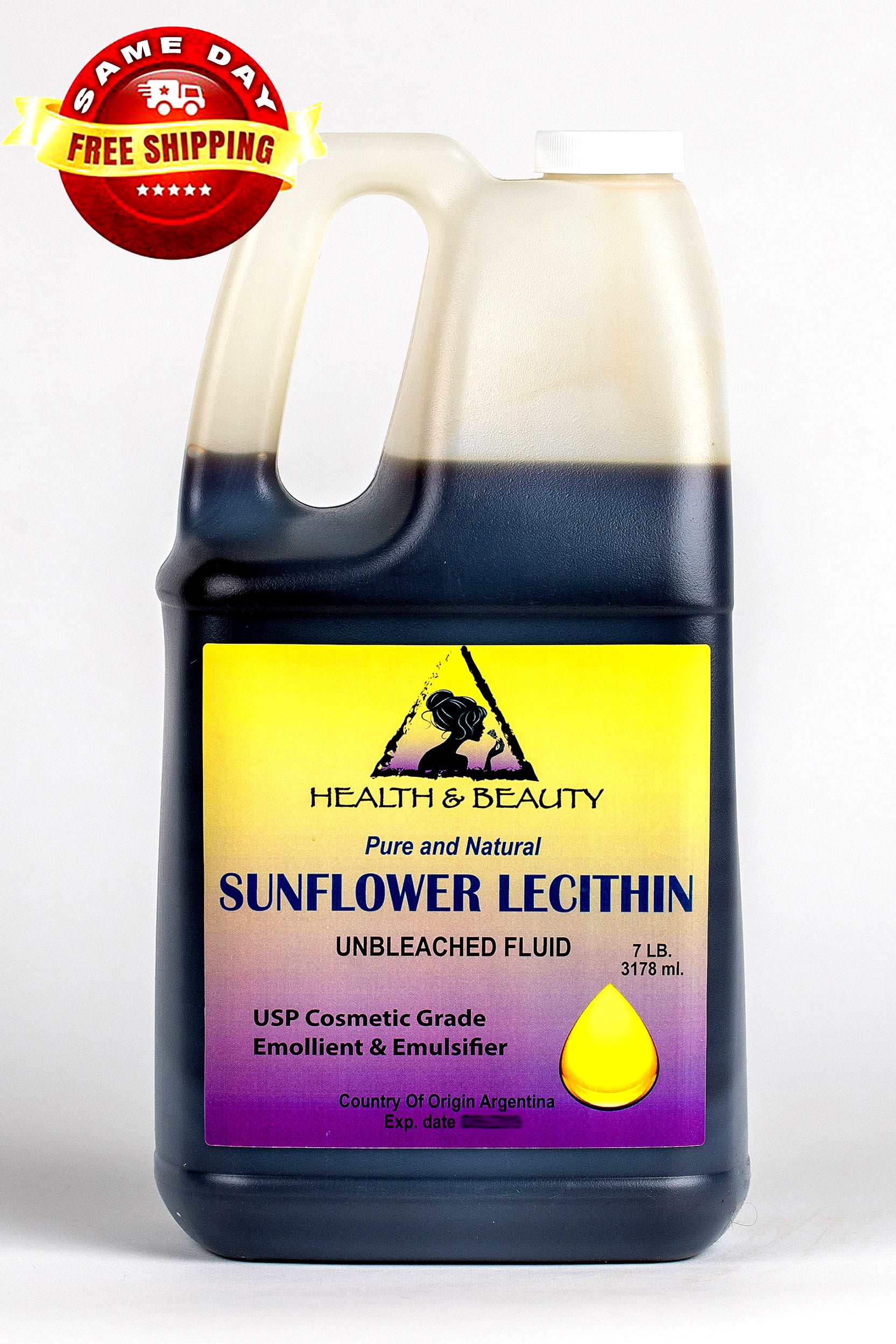 LECITHIN SUNFLOWER UNBLEACHED FLUID LIQUID EMULSIFIER EMOLLIENT PURE 7
