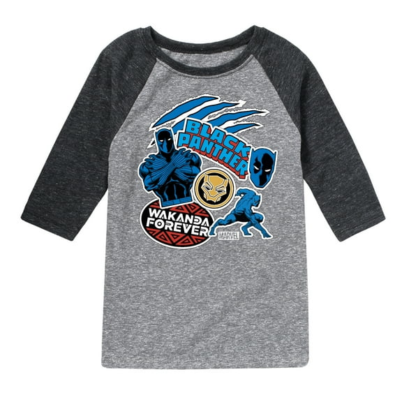 Marvel Black Panther - Wakanda Forever Stickers - Toddler and Youth Raglan