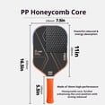 thumbnail image 4 of T700 Raw Carbon Fiber Pickleball Paddles Set, 16mm Honeycomb Core Rackets with Cushion Grip, 4 Balls and Carry Bag, 2 Pack, 4 of 7