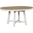 thumbnail image 6 of Farmhouse Round Extendable Dining Table with 16" Leaf Wood Kitchen Expandable Table, X-Shaped Base Table Suitable for Any  Room, Oak Natural Wood + Antique White, 6 of 9