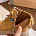 thumbnail image 5 of Cethrio Big Boys Ankle Boots, School Fall Winter Slip-Resistant Soft Sole Lace-up Boots Khaki Size 1(Big Kids), 5 of 7