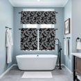 thumbnail image 3 of Teal Skull Halloween Kitchen Curtains Sets for Windows 36 Inch Length, Navy Blue Birds Retro Skeleton Rod Pocket Window Treatments Tier Curtains and Valances Set for Bedroom/Bathroom, 3 of 8