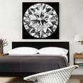 thumbnail image 2 of ARTCANVAS Gray White on Black Round Brilliant Cut Diamond Jewel Canvas Art Print - Size: 36" x 36" (1.50" Deep), 2 of 9