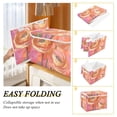thumbnail image 2 of Yayeee Collapsible Cube Storage Bin with Lid Fabric Closet Decorative Basket with Handles, Abstract Pink Flowers, 2 of 7