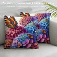thumbnail image 3 of Leisuo Vintage Rose Flower Throw Pillow Covers With Butterfly Stamp Retro Letter Violet Cushion Cover Home Decorative Square Pillow Cases For Sofa Couch, 3 of 5