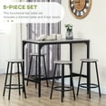 thumbnail image 4 of HOMCOM 5-Piece Bar Table and Chairs Set for Dining Room, Grey, 4 of 10