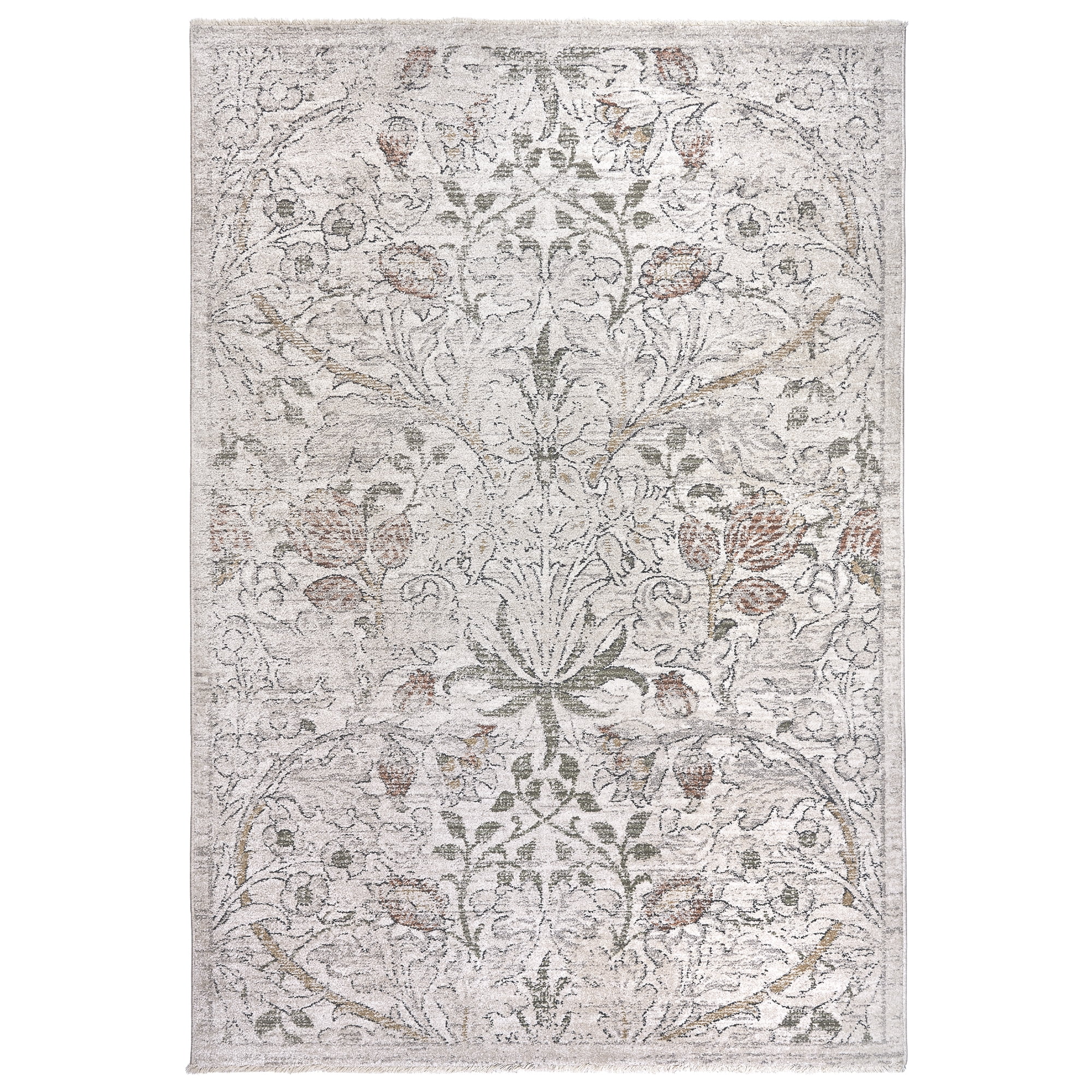 Paradis Hora Transitional Floral Beige Area Rug, 6x9