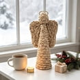 thumbnail image 4 of PONPRNGY 1Pc Woven Christmas Angel Decor, Artificial Christmas Angel Decorations for Home Party Table Village Craft Indoor Outdoor Vintage Christmas Decor, 4 of 6