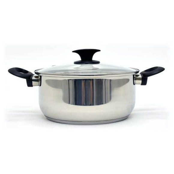 Starbasix Casserole de 4,98L Avec Couvercle, Antiadhésive, Acier Inoxydable, Base En Aluminium Encapsulée, Chauffe Rapide, Nettoyage Facile, Va au Lave-Vaisselle, Poignée En Bakélite Cuisinez facilement avec la casserole Starbasix 4,98 L avec couvercle. Sa surface antiadhésive et sa base en aluminium encapsulée chauffent rapidement pour une cuisson santé. Lavable au lave-vaisselle avec poignée en Bakélite robuste, idéale pour les repas quotidiens.
