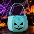 thumbnail image 4 of Teal Halloween Pumpkin Treat Bags for K'ids, Soft Candy Bucket Holders for Toddler Party Supplies, Handheld Pumpkin Bags for Trick or Treating and Classroom Gifts, 4 of 6