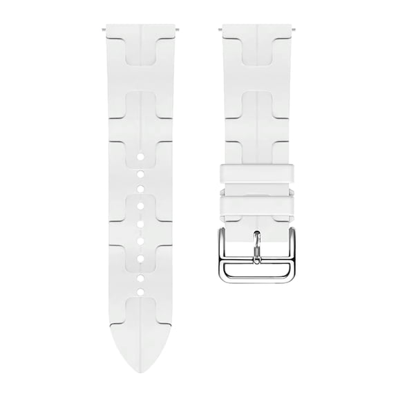 KIQ Durable and Water Resistant Silicone Replacement Watch Strap Band For Samsung Galaxy Watch4/5/6(40mm 44mm)/Watch 4 Classic(42mm 46mm)/Watch 6 Classic(43mm 47mm)(Cloudy Gray)(White)