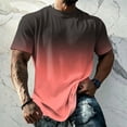 thumbnail image 2 of OIOLOYJM T-Shirts For Men Gradient Crew Neck Short Sleeve Summer Casual Tees Tops Loose Fit Breathable Basic Athletic T Shirt Orange 2XL, 2 of 5