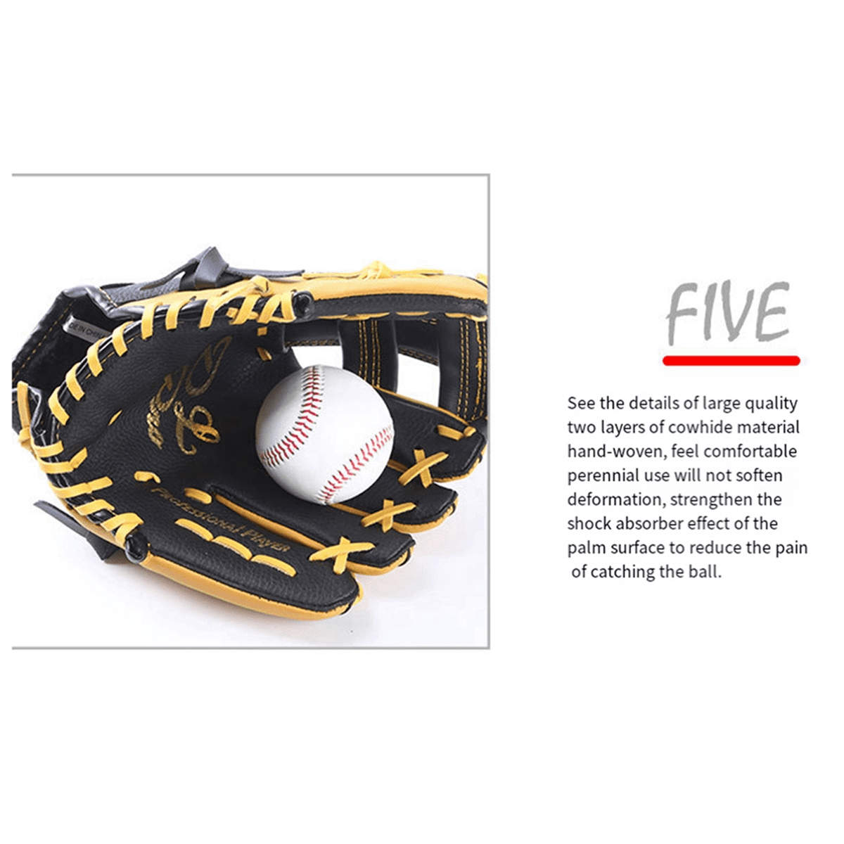 Double Layer Cowhide Youth 11.5" Baseball and Softball Glove