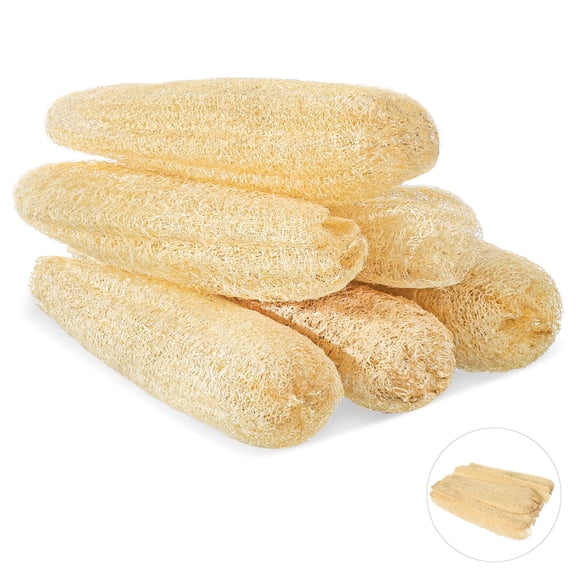 AOWOO 6 Pack Natural Loofah Sponge, Unbleached, Natural Loofah Exfoliating Bath Scrubber for Adults Men and Women Shower or Cleaning Kitchenware