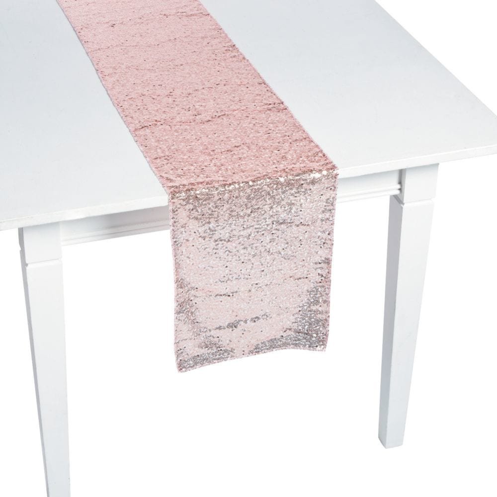Rose Gold Sequin Table Runner (8Ft) Home Decor 1 Piece Walmart