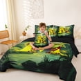 thumbnail image 3 of Castle Fairy Dinosaur Jungle Letter M Bedding Comforter Set 7pcs for Kids,Cartoon Animal Queen Bedding Sets for Bedroom,Black Reversible, 3 of 7