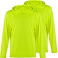 thumbnail image 5 of ProtectX 2 Pack High Visibility Sun Protection Lightweight Long Sleeve Hoodie, UPF 50+ Quick-Dry, SPF UV Shirt, Active Wear - Neon Green, 5 of 7