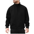 thumbnail image 2 of M-5X Plus Size Jackets for Men with Pockets Big & Tall Zip Up Sports Coats Mens Casual Solid Color Long Sleeve Mock Neck Thermal Warm Baseball Jacket, 2 of 8