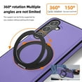 thumbnail image 6 of Allytechgroup Magnetic Case for Samsung Galaxy S22, Built-in Invisible 360° Rotatable Kickstand, Compatible with MagSafe, PU Leather Slim Shockproof Protective Phone Case Cover, Purple, 6 of 6