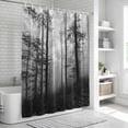 thumbnail image 6 of Grey Forest Shower Curtain, Waterproof Shower Curtains for Bathroom, Vintage Foggy Woods Tree Washable Fabric Bathtub Curtain Set Bath Decor with 12 Hooks 48"x72", 6 of 8