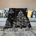 thumbnail image 2 of Orinice  Christmas Tree Throw Blanket Ultra Soft Warm All Season Black White Leaf Circle Polka Dot Decorative Fleece Blankets for Bed Chair Car Sofa Couch Bedroom  40x50in, 2 of 6
