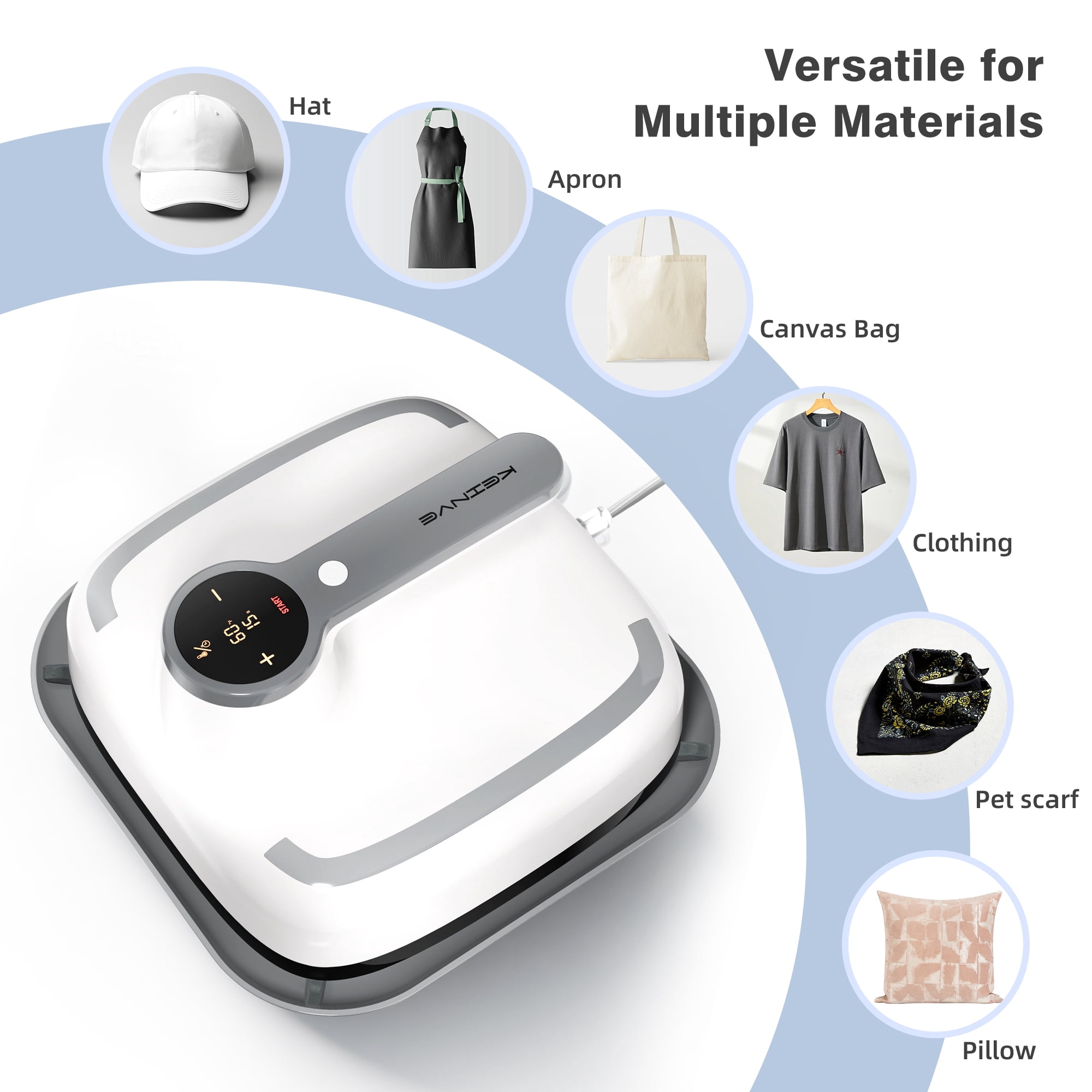 10"x10" Heat Press Machine for T-Shirts, Fast Heating with Timer & Auto Shut-Off, DIY Iron-On Transfer Press for Clothes & Bags