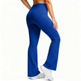 thumbnail image 6 of Women'S Fleece Lined Pants High Waist Winter Thermal Warm Flare Leggings Hiking Yoga Pants With Pockets Wide Leg Pant, 6 of 9