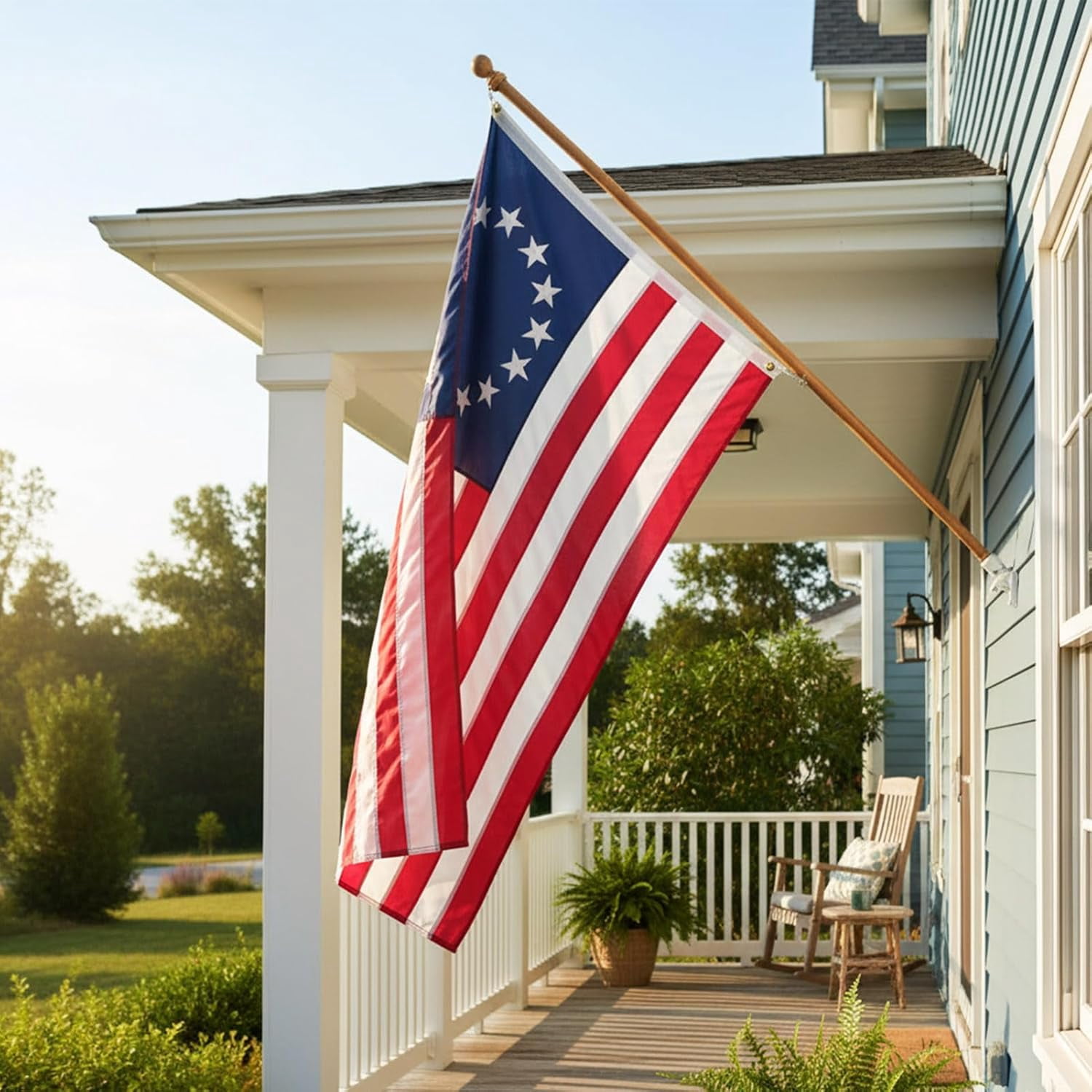 Lanola Betsy Ross Flag 3x5 Feet Embroidered 13 Star American Flags for 250th Anniversary Heavy Duty Outdoor Colonies Banner for Outside