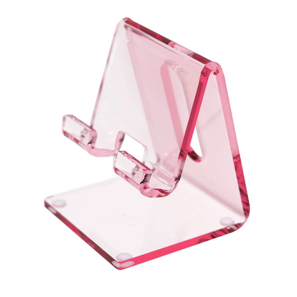 Soporte de escritorio estético acrílico OfficeGoods para teléfono, color rosa