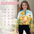 thumbnail image 7 of Xoenoiee Cow Sunflower Print Girls Hoodies Quarter Half Zip Pullover Oversized Sweatshirts with Pocket Long Sleeve Jacket Fall Clothes, 11-12 Years, 7 of 7