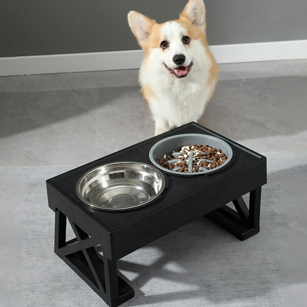 Platos para perros de altura ajustable comedero lento seguro para promover la digestión cuencos elevados de acero inoxidable antideslizantes para alimentos para mascotas para el ANGGREK Otros