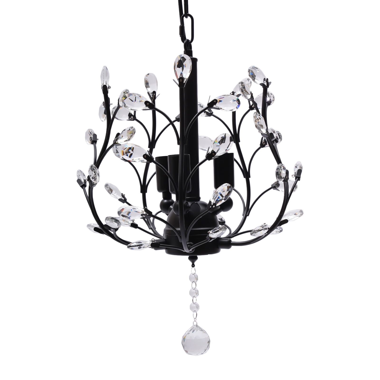 Vintage 3 Light Small Crystal Chandelier Fixture Pendant Hanging Lamp Kitchen