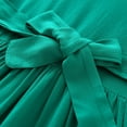 thumbnail image 6 of QTOCIO Toddler Girls Dresses, Baby Girl Summer Clothes, 3-8years Girls' Casual Solid Color Large Skirt Button Back Bow Short Sleeved V-neck Dress, Green, 7 Years, 6 of 8