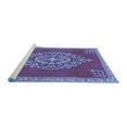 thumbnail image 2 of Ahgly Company Machine Washable Indoor Rectangle Medallion Blue Traditional Area Rugs, 5' x 8', 2 of 4
