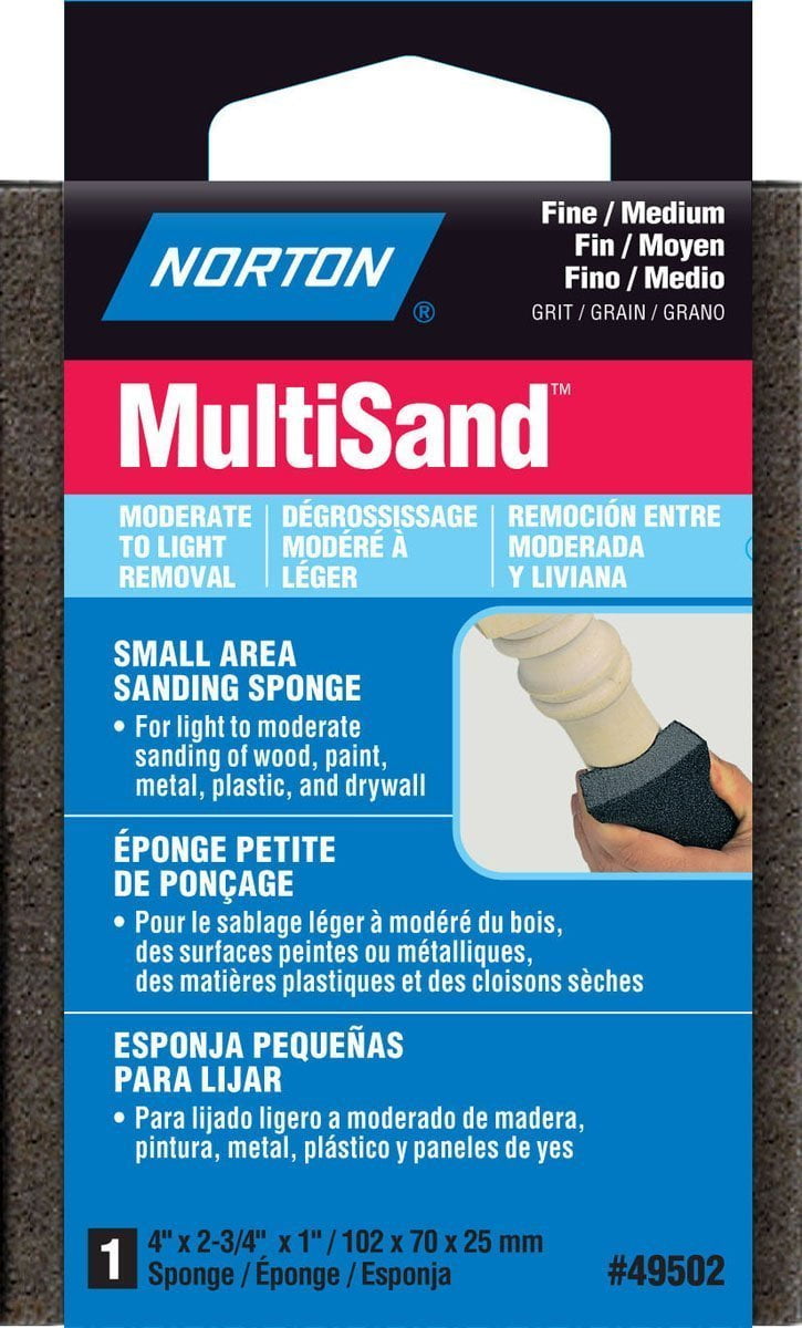 NORTON ABRASIVES/ST GOBAIN 49502 Fine/MED Sand Sponge, Durable