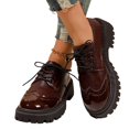 thumbnail image 5 of Willtoo Women's Platform Dress Shoes Vintage Oxford Shoes Faux Leather Lace Up Comfortable Dress Shoes Casual Work Business Dress Office Shoes, 5 of 5