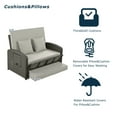 thumbnail image 5 of Llinc Store PE Wicker Rattan Double Chaise Lounge 2-Person Reclining Daybed with Adjustable Back and Cushions Free Furniture Protection Cover Gray, 5 of 6