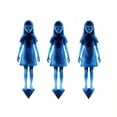 thumbnail image 2 of 3-Pack Halloween Ghost Girl Garden Stake Lights, Gothic Glowing Blue Floating Phantom Yard Figurine Craft, Spooky Glow Landscape Path Lamp for Theme Party Display Outdoor, 2 of 9