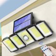 thumbnail image 2 of Outdoor Solar Lights 300LED Motion Sensor 5 Heads LED Flood Lights with Remote Control IP65 Waterproof Solar Security Lights for Garden Garage, 2 of 8