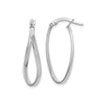 thumbnail image 1 of 10K White Gold Polished Twisted Oval Hoop Earrings, 1 of 4