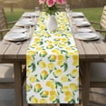 thumbnail image 4 of Summer Lemon Table Runner 70 Inches, Green Botanical Yellow Fruits Bed Runner Dresser Scarves Tabletop for Indoor Outdoor Parties/Ceremony/Banquet, 13" x 70", 4 of 9
