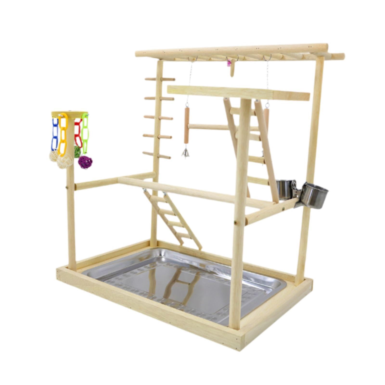 TOOYFUL Bird Playground, Bird Playing Stand ,, Activity Center Bird Play -Gymnastics Played Wood Bird Perch Stood for Lovebirds Kakaatoo